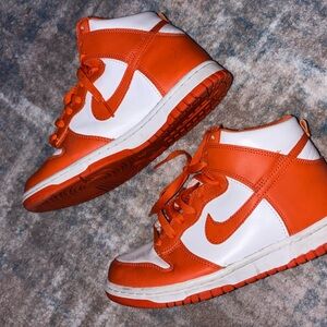 orange dunk high nike shoes